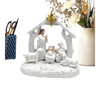 Christmas Nativity Figures, Resin Figures of the Birth of Jesus | Nativity Feeder Scene Christmas Decorations | For Office Shelf Living Room Office Church School Family