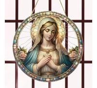 Christmas Nativity Ornaments, Religious Christmas Indoor Decoration, Acrylic Nativity Scene Pendant, Decorative Christmas Tree Jesus Panel 2D For Home Patio Entry