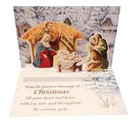 Christmas Nativity Pop-Up Greeting Card with Envelope - Traditional Designs Pop Up Christmas Card (Holy Family Christmas Wish)