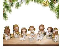Christmas Nativity Scene - 10 Resin Figures | Handmade Ornament Display Decor | Festive Collectible Statue for New Year, Easter, Home, Office, Living Room, Friend, Colleague, Gift