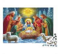 Christmas Nativity Scene 1000 Piece Jigsaw Puzzle for Adults Kids, Colourful Hope of Life, Home Decor, Stress Relief Jigsaw for Adults Men Women, 38x26cm/1000pcs