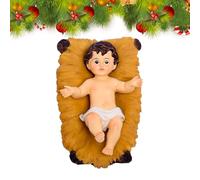 Christmas Nativity Scene - Christian Figurines Décor Set Featuring Jesus in Cradle, Perfect for Holiday Indoor Display, Desktop, Bookshelf, Mantel, Entryway, TV Cabinet, Party Centerpiece