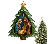 Christmas Nativity Scene Christmas Tree Decoration | Christmas Tree Crafts Decoration, Christmas Nativity Scene Religious Pendant | For Home Wall Window Mantle Parties Car Garden Yard Outdoor Holidays