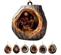 Christmas Nativity Scene Christmas Tree Decoration, Two-Dimensional Acrylic Christmas Decoration for the Tree, 7-Piece Religious Pendant Set for Home Decorators, Event Planner, Party Organisers