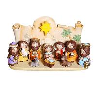 Christmas Nativity Scene Decoration, 10 Pieces Christ's Birth Decorations of Jesus, Virgin Mary Resin Table Figurines, Christmas Nativity Set Christmas Decorations