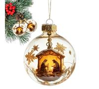 Christmas Nativity Scene Decorations, 3D Spherical Religious Decorations for the Home | Christmas Tree Decorations for Tree, Home, New Year, Wedding, Party Eve