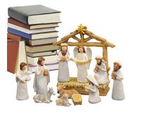 Christmas Nativity Scene | Jesus Nativity Set Holy Family Statue - Manger Statue Christmas Decorations for Home Bedroom Fireplace Indoor Holiday Party School Bookshelf