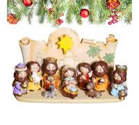 Christmas Nativity Scene - Nativity Scene Christmas Nativity Scene Decorations | 10 Small Nativity Figurines, Jesus Collectible Decorations with Virgin Mary Statue for Boys9.45x5.12x4.33