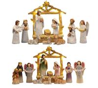 Christmas Nativity Scene - Nativity Sets Christmas Indoor | Jesus Natiivity Set Holy Family Statue | Lights Natiivity Scene Indoor | Manger Statue Chriistmas Decorations For Home Bedroom Fireplace