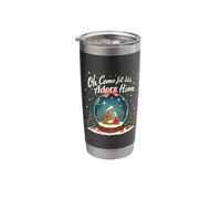 Christmas Nativity Scene Oh Come Let Us Adore Him Snow Globe Stainless Steel Insulated Tumbler
