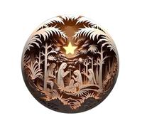 Christmas Nativity Scene Ornament, Christmas Religious Decoration, Christian Tree Ornaments, for Xmas Party Supplies Home Room Decor (C)