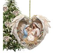 Christmas Nativity Scene Ornaments, 2D Acrylic Nativity Scene Pendant, for Outdoor Parties Supplies, Keepsake for Family Friends and Christian