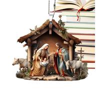 Christmas Nativity Scene Ornaments - Acrylic Tree Signs, Pendant er Religious Christian Decorations | Birth Of Jesus Handmade Adorable Delicate Engraving Bright Colors Gh