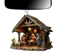 Christmas Nativity Scene Ornaments - Acrylic Tree Signs, Pendant er Religious Christian Decorations | Birth Of Jesus Handmade Adorable Delicate Engraving Bright Colors Gh
