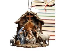 Christmas Nativity Scene Ornaments - Acrylic Tree Signs, Pendant er Religious Christian Decorations | Birth Of Jesus Handmade Adorable Delicate Engraving Bright Colors Gh