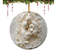 Christmas Nativity Scene Ornaments, Effect Catholic Christmas Decorations, 2d Nativity Ornaments For Christmas Tree, Round Printed Acrylic Catholic Christmas Decorations