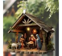 Christmas Nativity Scene Ornaments - Nativity Scene Christmas Tree Decoration - Acrylic Nativity Scene set - Christmas Tree Ornaments for Christmas Tree, Wall, Window