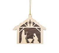 Christmas Nativity Scene Ornaments,Nativity Scene Wooden Ornaments House Design | Wooden Christmas Ornaments, Christian Home Decor Aesthetic Pendant For Family Friends