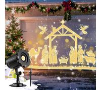 Christmas Nativity Scene Projector Lights Outdoor Indoor 3D Dynamic Christmas Decorations,Waterproof Holiday Projector Lights for Window Ground Roof Wall Yard Garage Xmas Decor
