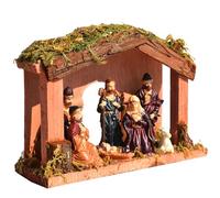 Christmas Nativity Scene,Resin Traditional Nativity Scene with Figures and Stable,Nativity Manger Figure Xmas Holy Figure Christmas Décor Home Decor