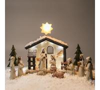 Christmas Nativity Scene Set - 13 Pieces Nativity Set with Light-up Manger, The Nativity Story Figures - Christian Christmas Decorations & Figures (Classic)