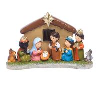 Christmas Nativity Scene Set with Baby Jesus, Mary, Angel & 3 Kings - LED Light-Up Resin Figurines for Kids, Holiday Decorations for Kitchen Shelves, Table & Mantel