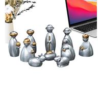 Christmas Nativity Scene Sets & Figures, Resin Nativity Figurines Set Scenes Ornaments Collectible Figurines Miniatures Statues Figures for Tabletop Religion Indoor Decor