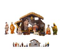 Christmas Nativity Set 1.37in High | Holy Family Figurine | Resin Figurine Craft Ornaments for Tabletop Home Family Church Indoor Lawn Yard Festive