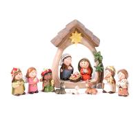 Christmas Nativity Set 12PCS/Set LED Nativity Scene & Holy Family Figurine Including Baby Jesus, Mary and Joseph for Chistmas Tabletop Decor Sets