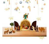 Christmas Nativity Set,Christmas Crafts Nativity Decorations Wooden Figure | Classic Exquisite Scene Table Decor For Farmhouse Bedroom