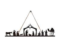Christmas Nativity Set Iron - Sturdy Iron Material, Artistic Miniature Scene, Craftsmanship, Decorative Holiday Centrepiece | Perfect for Living Rooms with Festive Arrangement Indoor Dis