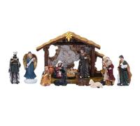 Christmas Nativity Set - Resin Mantle Indoor Manger | Small Figurine Scene, Holy Family Baby Jesus Mary Joseph | Elegant Religious Display | Compact Holiday Decoration for Home Retail Store Workplace