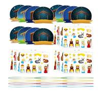 Christmas Nativity Sticker Scene Nativity Set for Children Kids Set Nativity Scene Parrty Game for Kids, DIIY Christmas Crafts for Kids Children Holiday Decoration Stickers for Religious