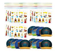 Christmas Nativity Sticker Scene - Set Nativity Scene Game for Kids - Children Holiday Decoration Stickers for Religious