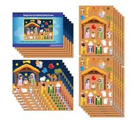 Christmas Nativity Stickers - 12 Sets Cartoon Nativity Stickers | Christian Nativity Scene Stickers for Craft Projects, Wall Decoration and Christmas Crafts