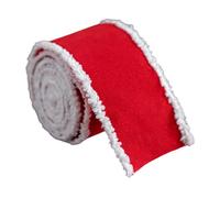 Christmas Necktie Ribbon for Present Wrapping with Ice Print Soft Permanent Fabric Decoration for Holiday Party Deck Bow Ribbon Rose Blanketed Border Premium Fabric Present Ribbo