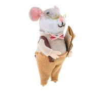 Christmas Needle Felted Dolls Wool Felt Mice Figurine Ornament Needle Felting Animal Figure Toy Christmas Decors