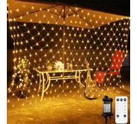 Christmas Net Lights 200 LED 3m x 2m Indoor Outdoor Mesh Fairy String With 8 Modes Remote Timer for Garden Curtain Gazebo Decorations