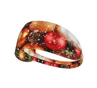 christmas new year balls Printed Running Headband Women, Foldable Adjustable Width, Non Slip for Workout Washing and Spa