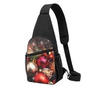 Christmas New Year Balls Printed Sling Backpacks Casual Crossbody Shoulder Bag Chest Pack for Men Women