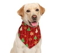 Christmas New Year Gingerbread Golden Snowflakes Tree Dog Bandana Scarf Triangle Bibs Pet Accessories Cat Kerchief