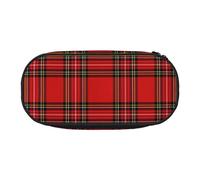 Christmas New Year Tartan Plaid Scottish,Small Pencil Case Large Capacity Pencil Pouch Office Stationery Organizer