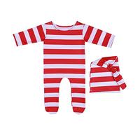 Christmas Newborn Baby Photo Prop Outfit Long Sleeve Red White Stripe Outfit Clothes Santa Bodysuit With Footies Christmas Outfits For Girls Toddler Girls
