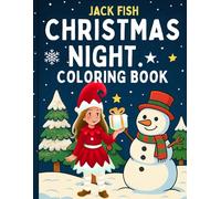 Christmas Night Coloring Book: Santa, Elves & Reindeer on a Dark Background - White Line Art for Kids