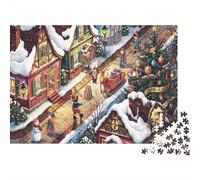 Christmas Night Jigsaw Puzzles Puzzles for Adults Kids. 1000 Pieces Winter Impossible Challenge Toy Educational Games Home Decoration for Adults& Kids Age 14 Years Up 38x26cm/1000pcs