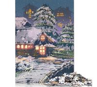 Christmas Night Puzzles 500 Pieces Wooden Puzzles Puzzle Jigsaws for Adults for Adults& Teens Age 12 Years Up 500pcs (52x38cm)