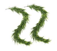 Christmas Norfolk Pine Garland, Christmas Garland, 6ft Real Touch Norfolk Pine Garland, Green Artificial Greenery Garland for Table/Mantle/Wall/Fireplace/Indoor/Outdoor Christmas Decorations (2PCS)