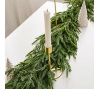 Christmas Norfolk Pine Garland, Dense Pines Realistic Touch Garland Ornaments, Winter Hanging Greenery Cypress Fork Ivy Vines Xmas Decor for Holiday Home Garden Mantel Fireplace Table
