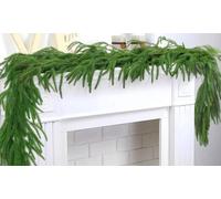 Christmas Norfolk Pine Garland Rattan Greenery Garland: M