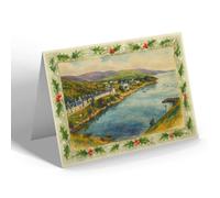 CHRISTMAS NOTELET - A Glimpse of East Tarbert, Harris - Vintage Art Style